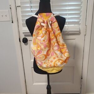 Clinique Colorful Floral Drawstring Backpack